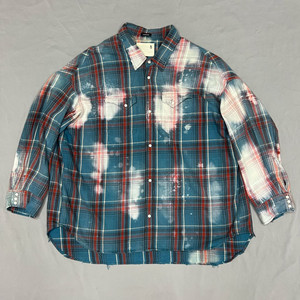 R13 블리치드 멀티 컬러 카우보이 셔츠