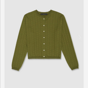 얼바닉30 포레 버튼가디건 올리브
