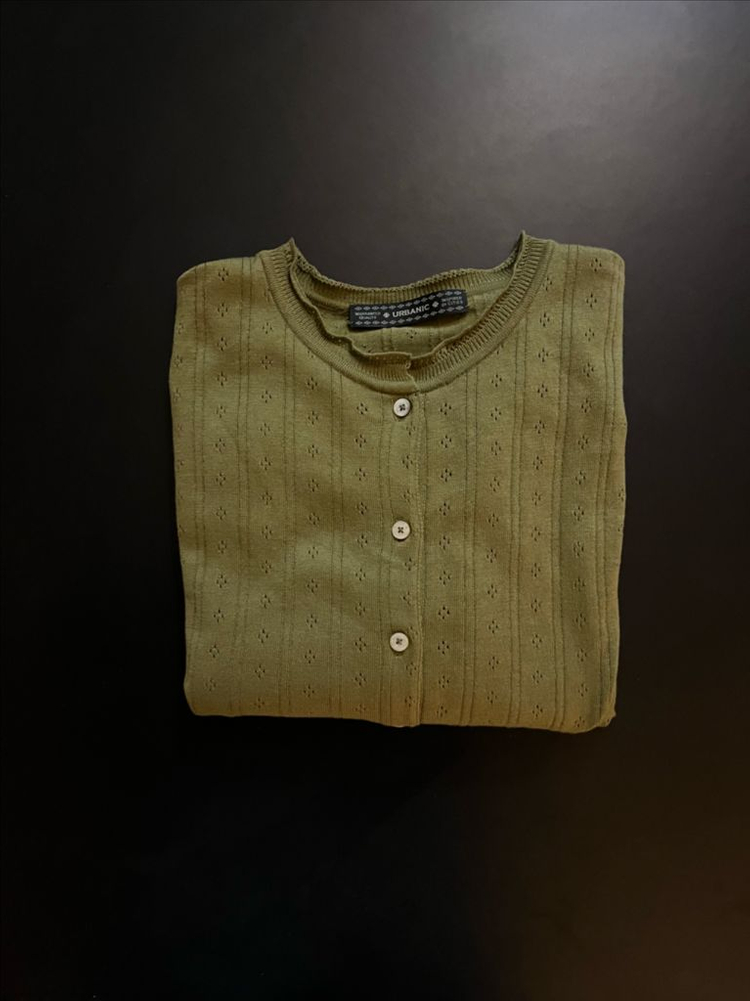 얼바닉30 포레 버튼가디건 올리브--3