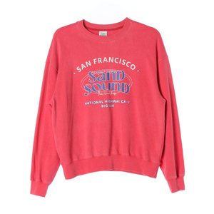 [M]샌드사운드 핑크 시그니처 로고 프린팅 맨투맨 스웨트셔츠