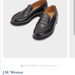 J.M. 웨스통 180 블랙 box calf 로퍼 5d (250)