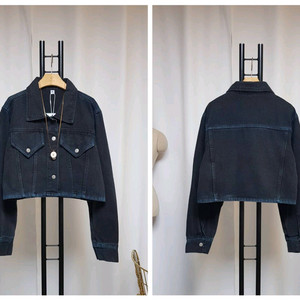 고퀄 페인팅라인 크롭 데님자켓 새상품(66까지)