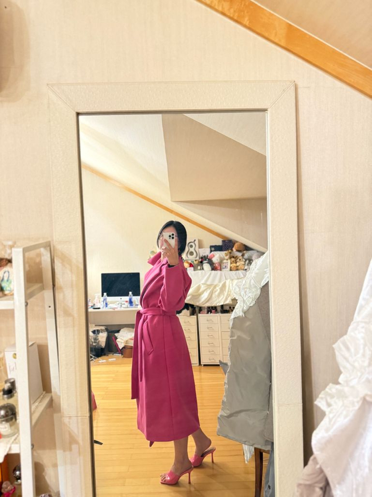 (교환가능)미셸 워 핫핑크 롱코트--5