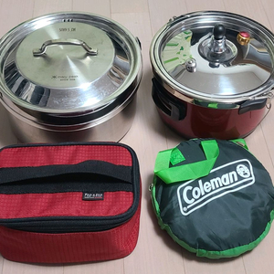 (캠핑) 코펠,압력밥솥,양념통등