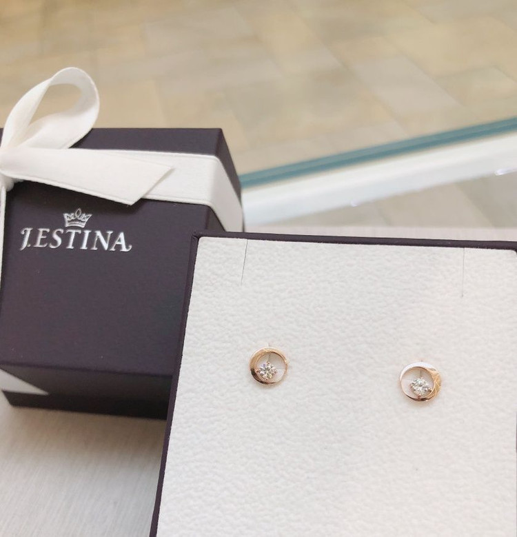 제이에스티나 14k 다이아 금 귀걸이--2