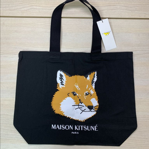 [새제품] 메종키츠네 폭스헤드 에코백 토트백 블랙
