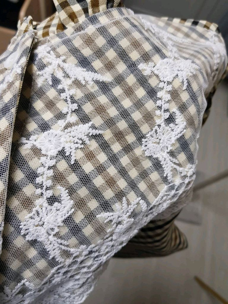 고퀄 탄탄 체크 자수스판남방 새상품(66반까지)--2