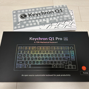 키크론 Q1 Pro 화이트 저소음적축 미사용+어쿠스틱 업그레이드 킷