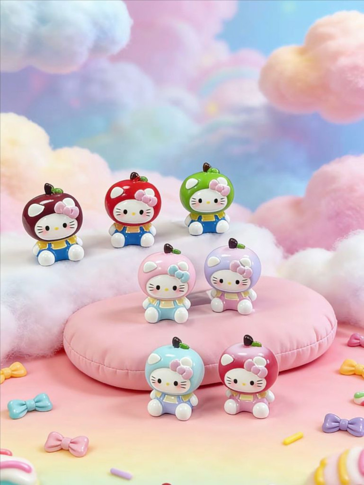 핸드메이드 제작 헬로키티 사과 피규어 이미지