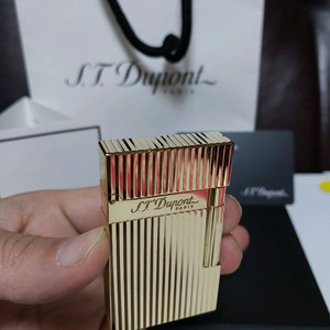 [새상품급] 듀퐁라이터 라인2 신형 ca16827 스트라이프 금장 쌍불 듀퐁라이타