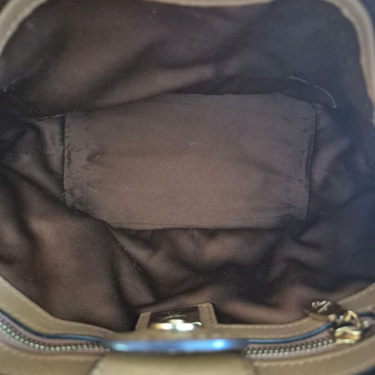 MCM 미니 드로우 스트링백 골드 비세토스 크로스백 숄더백--6