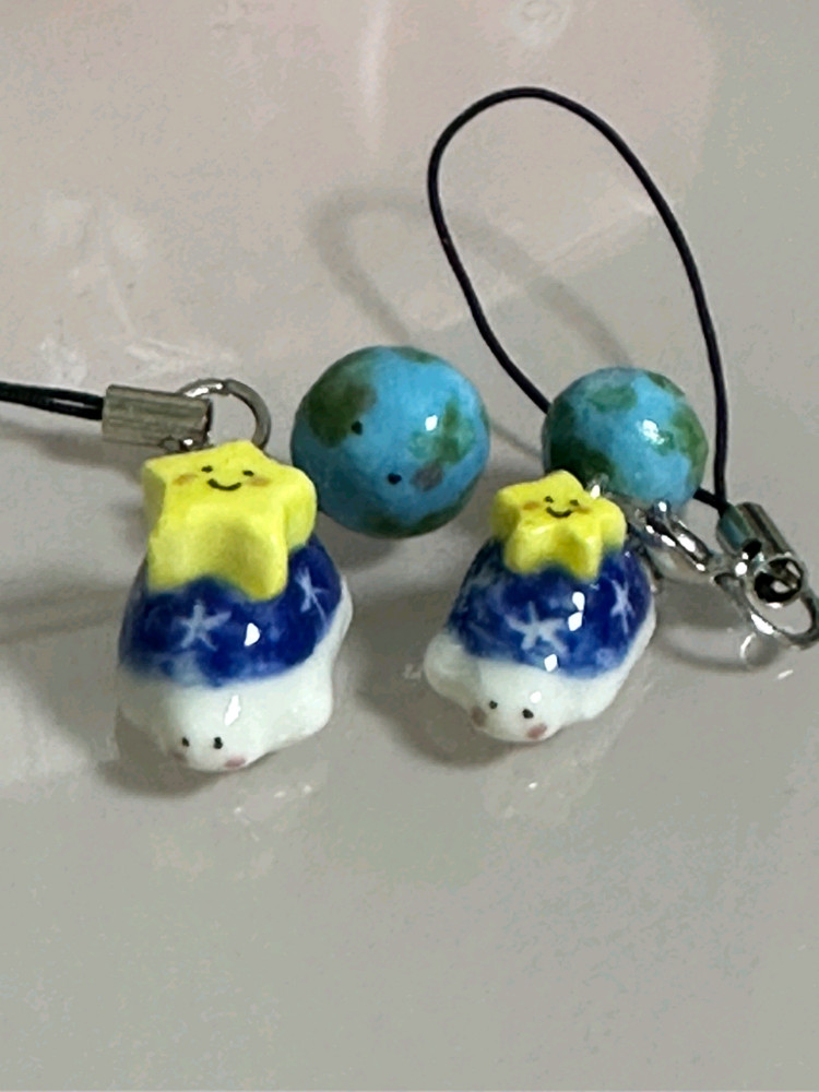 거북이 키링(별을 업은 거북이 with 지구)--0