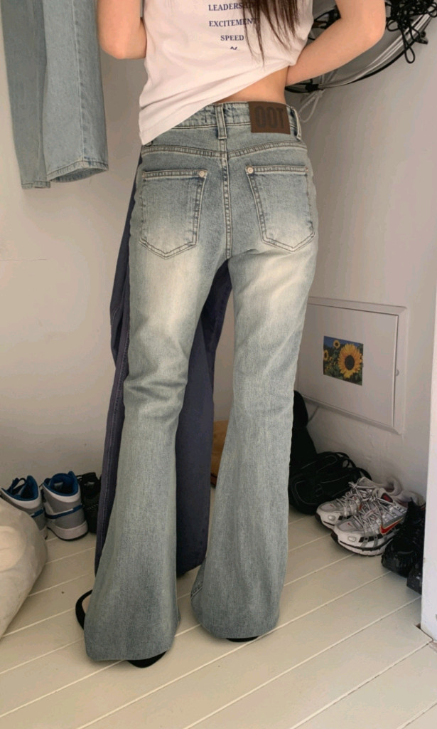 OOT 빈티지 워싱 슬림핏 바디쉐이퍼 부츠컷 데님팬츠 (L)--7