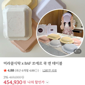 미라클식탁 라운드 팬 체리도트