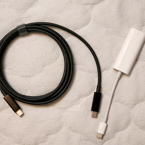 애플정품 썬더볼트2 2m케이블 + C타입 젠더