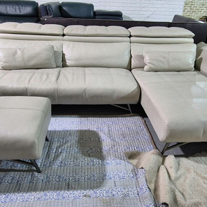 자코모 쎄턴 4인 비텔로 슈렁큰 천연가죽 카우치소파