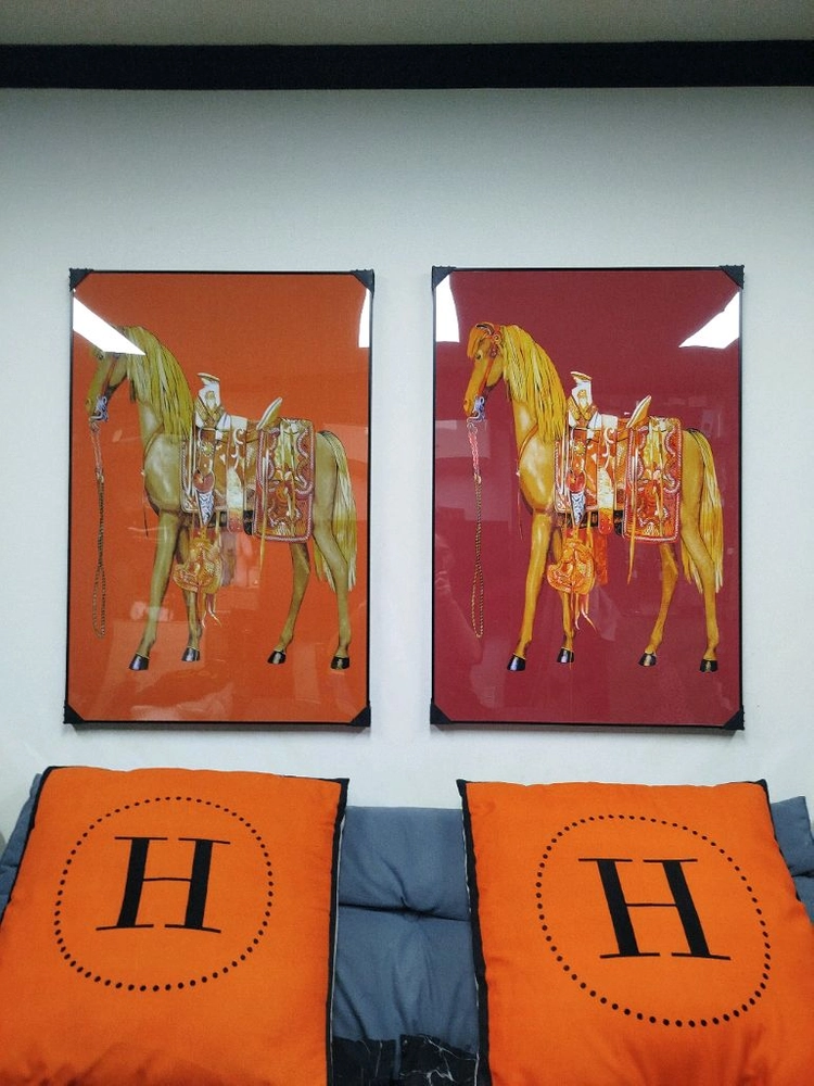 에르메스그림 에르메스액자 말그림 승마그림 대형 그림액자 그림 액자 팝아트 인테리어소품 명품그림 명품액자 에르메스가방 이미지
