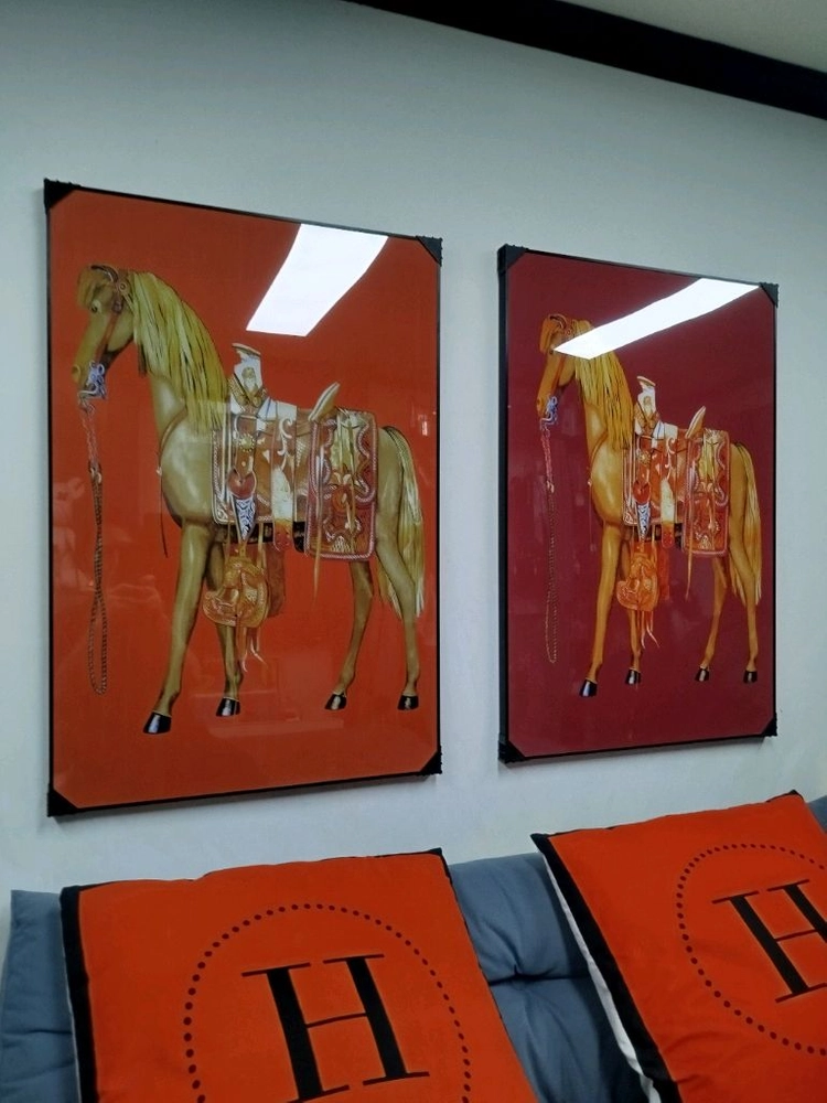 에르메스그림 에르메스액자 말그림 승마그림 대형 그림액자 그림 액자 팝아트 인테리어소품 명품그림 명품액자 에르메스가방 이미지