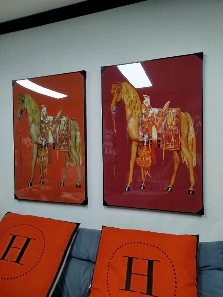 에르메스그림 에르메스액자 말그림 승마그림 대형 그림액자 그림 액자 팝아트 인테리어소품 명품그림 명품액자 에르메스가방 이미지
