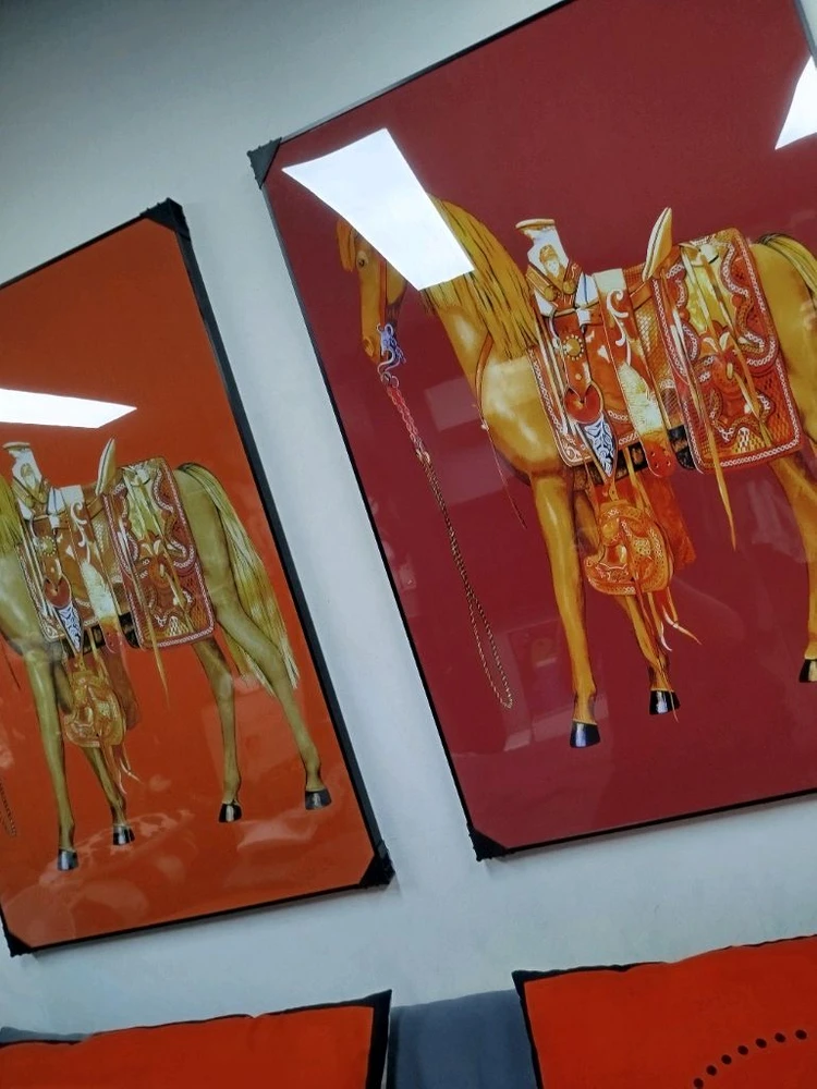에르메스그림 에르메스액자 말그림 승마그림 대형 그림액자 그림 액자 팝아트 인테리어소품 명품그림 명품액자 에르메스가방 이미지