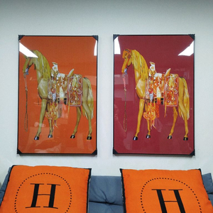 에르메스그림 에르메스액자 말그림 승마그림 대형 그림액자 그림 액자 팝아트 인테리어소품 명품그림 명품액자 에르메스 백 이미지