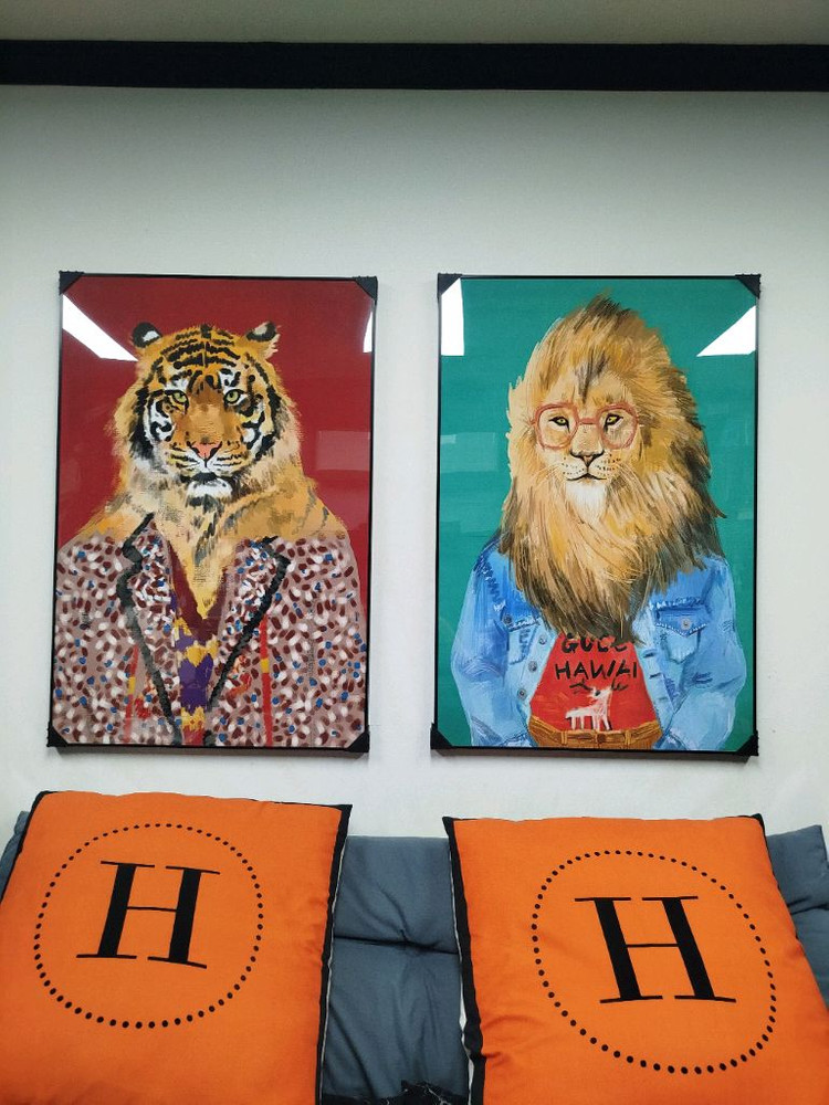 구찌 호랑이그림 사자그림 유화그림 구찌신발 대형 그림액자 그림 액자 팝아트 인테리어소품 명품그림 명품액자 동물그림 이미지