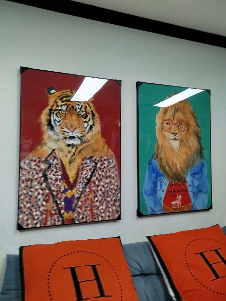 구찌 호랑이그림 사자그림 유화그림 구찌신발 대형 그림액자 그림 액자 팝아트 인테리어소품 명품그림 명품액자 동물그림 이미지