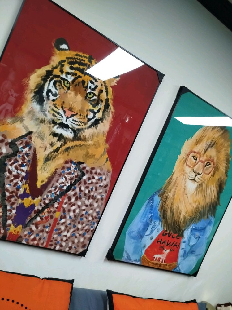 구찌 호랑이그림 사자그림 유화 꽃 구찌신발 대형 그림액자 그림 액자 팝아트 인테리어소품 명품그림 명품액자 동물그림 이미지