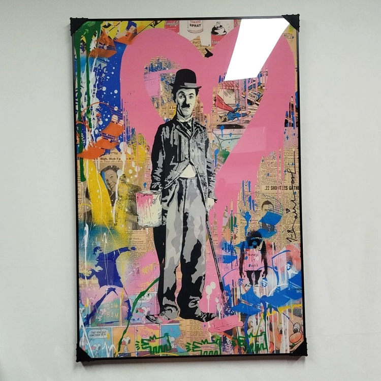 앤디워홀 찰리채플린 하트 캔스프 대형 그림액자 그림 액자 팝아트 인테리어소품 명품그림 명품액자 동물그림 이미지
