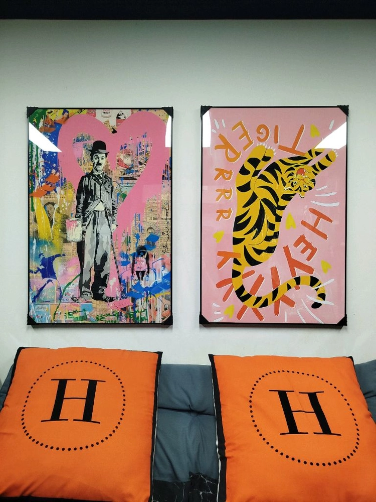 앤디워홀 찰리채플린 하트 캔스프 대형 그림액자 그림 액자 팝아트 인테리어소품 명품그림 명품액자 동물그림 이미지
