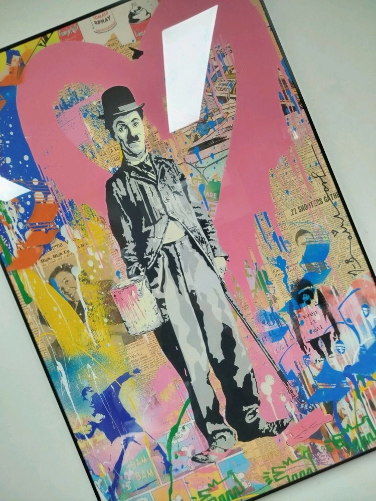 앤디워홀 찰리채플린 하트 캔스프 대형 그림액자 그림 액자 팝아트 인테리어소품 명품그림 명품액자 동물그림 이미지