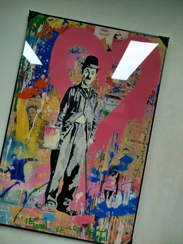앤디워홀 찰리채플린 하트 캔스프 대형 그림액자 그림 액자 팝아트 인테리어소품 명품그림 명품액자 동물그림 이미지