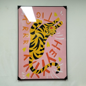 구찌 호랑이그림 사자그림 표범그림 핑크 감성 대형 그림액자 그림 액자 팝아트 인테리어소품 명품그림 명품액자 동물그림