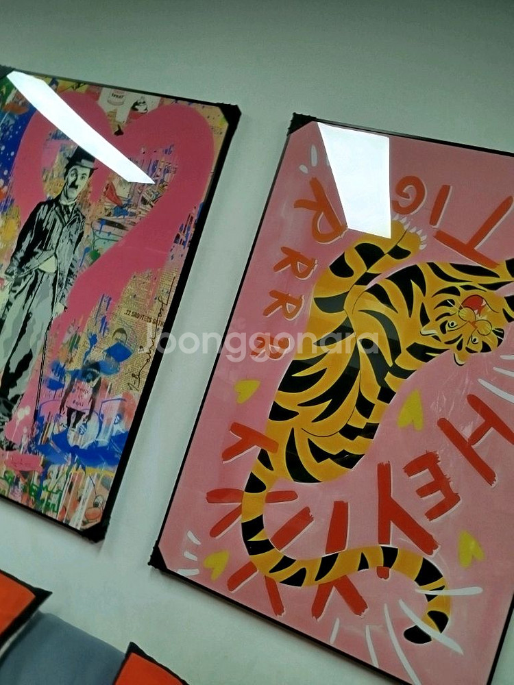 구찌 호랑이그림 사자그림 표범그림 핑크 감성 대형 그림액자 그림 액자 팝아트 인테리어소품 명품그림 명품액자 동물그림--5