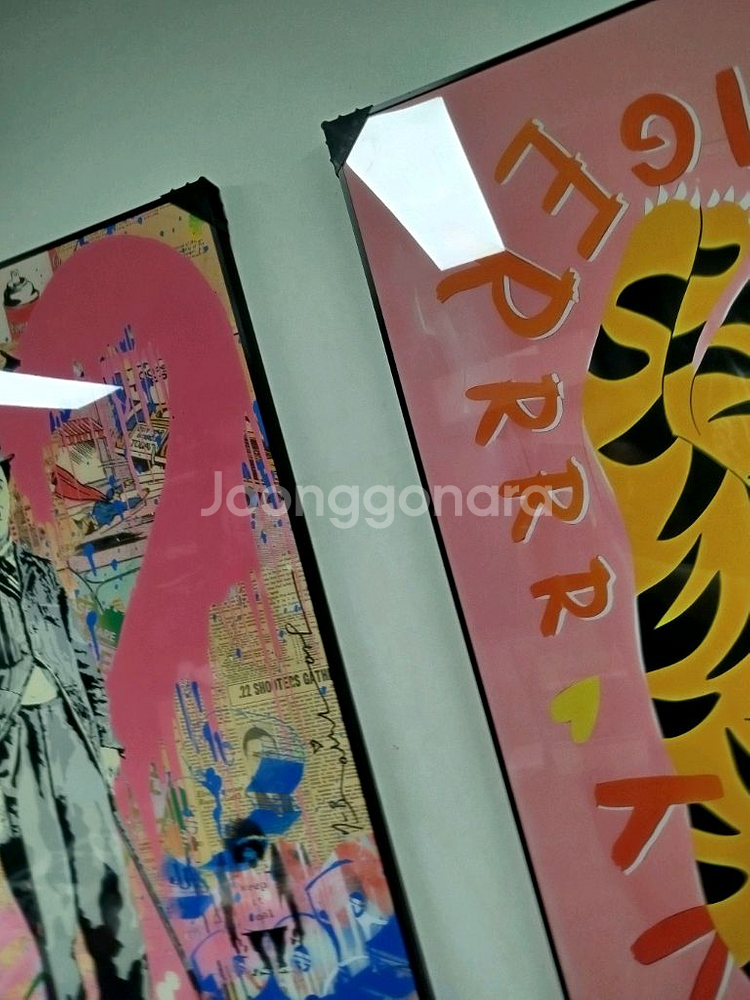 구찌 호랑이그림 사자그림 표범그림 핑크 감성 대형 그림액자 그림 액자 팝아트 인테리어소품 명품그림 명품액자 동물그림--6