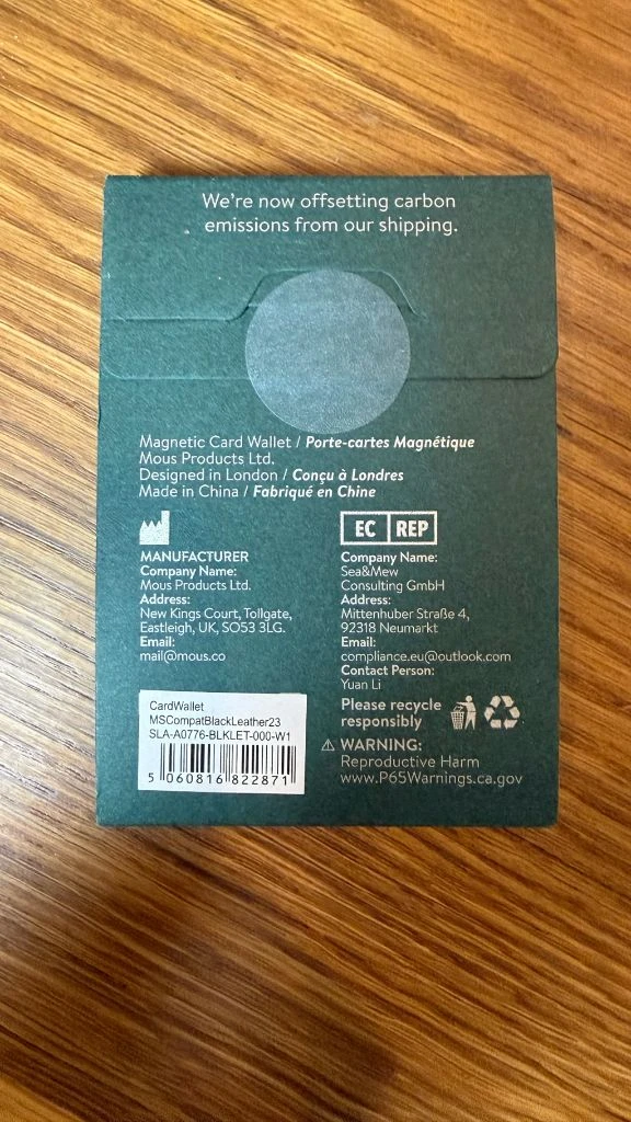 (미개봉)Mous MagSafe 호환 카드 지갑 - 블랙 이미지