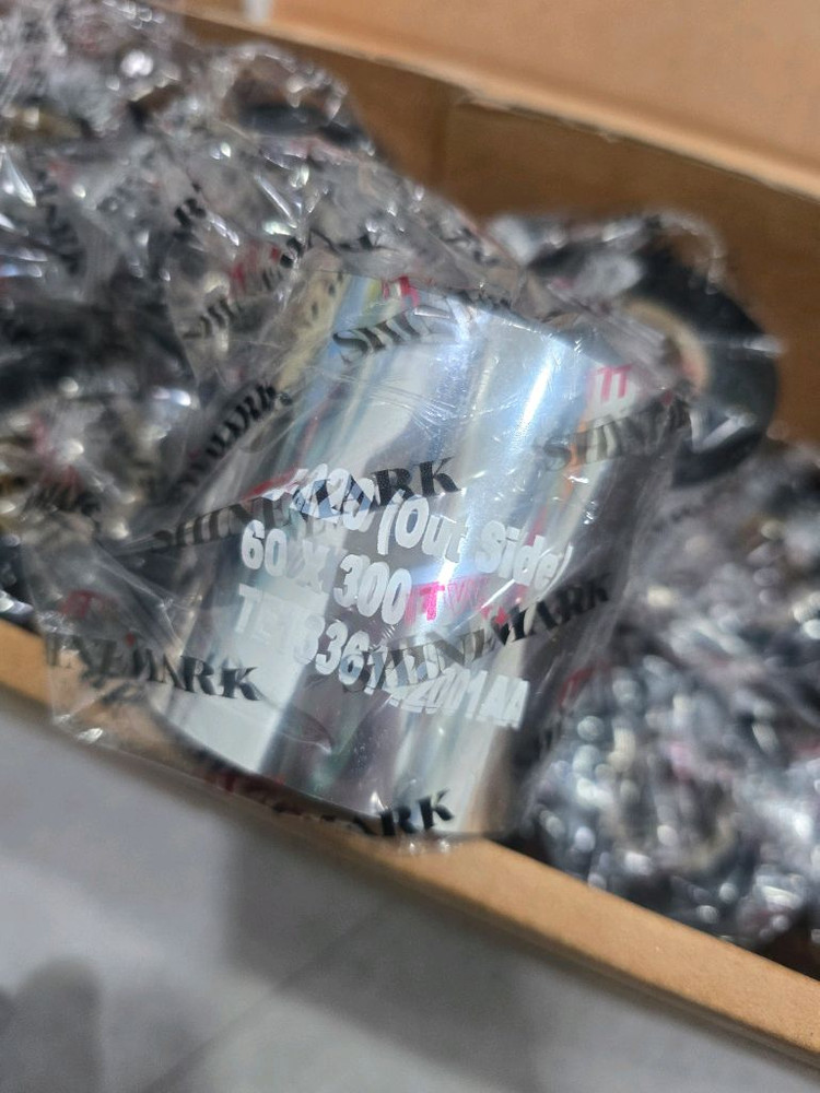 ITW B220 60X300M 바코드프린터 레진 리본 먹지 바코드리본 라벨프린터--1