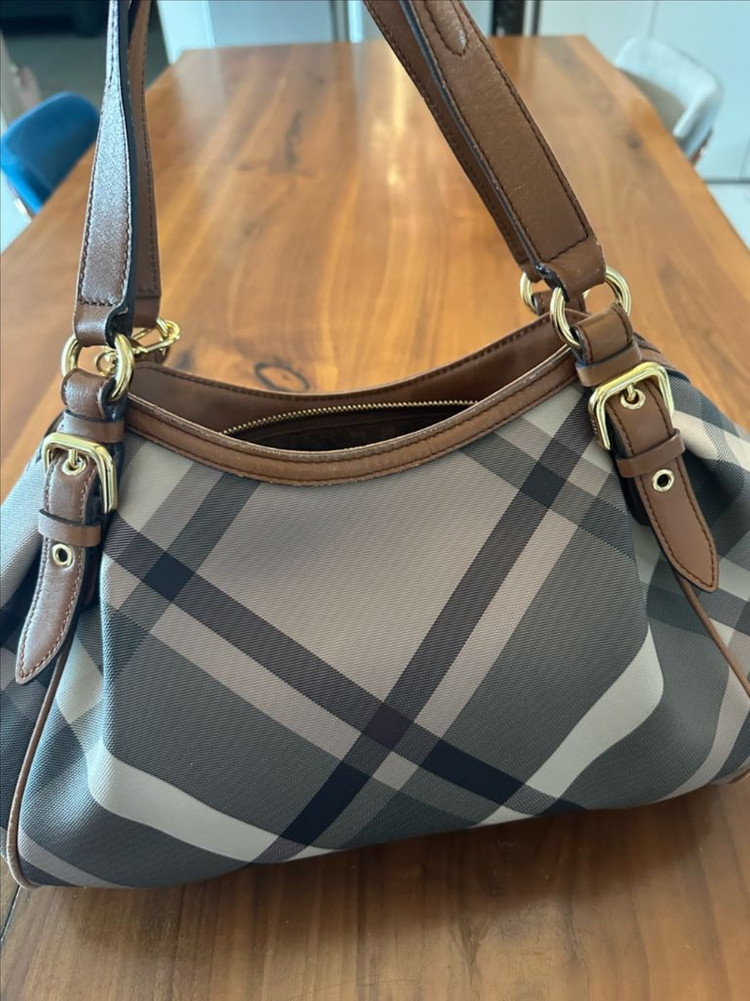 체크 패턴 숄더백--2