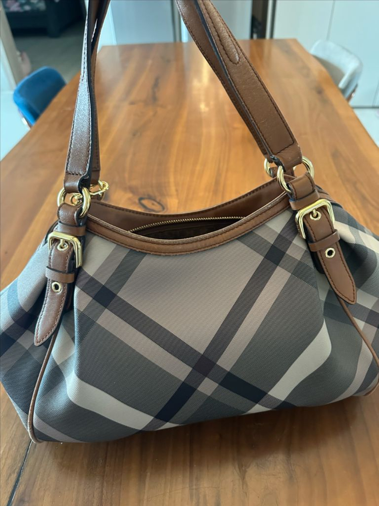 체크 패턴 숄더백--3