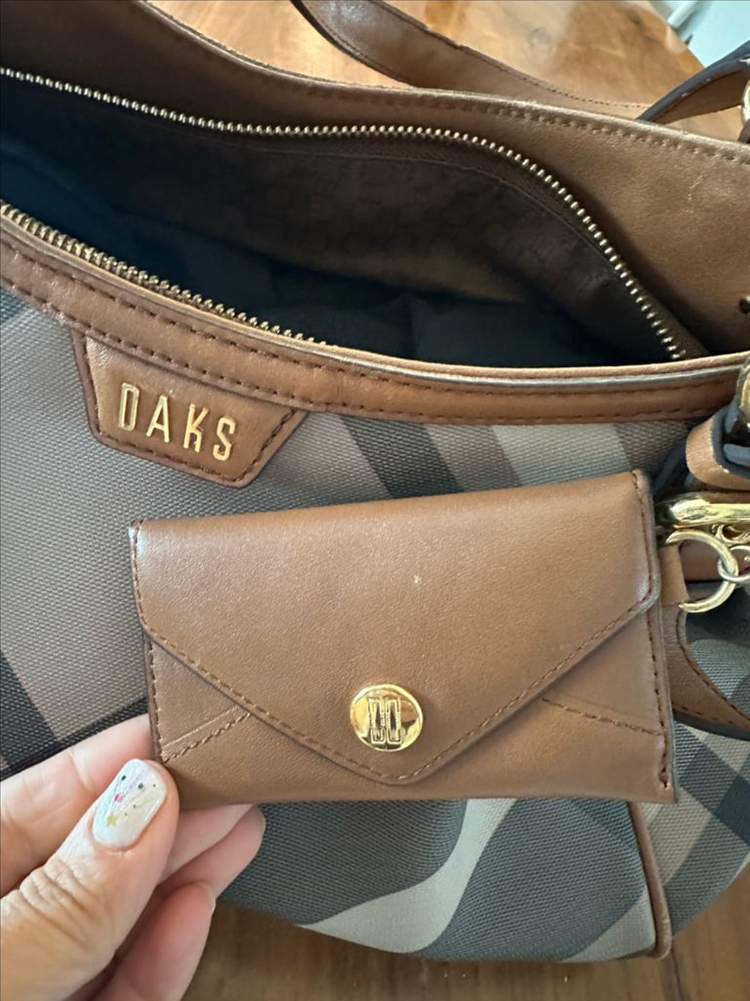 체크 패턴 숄더백--4