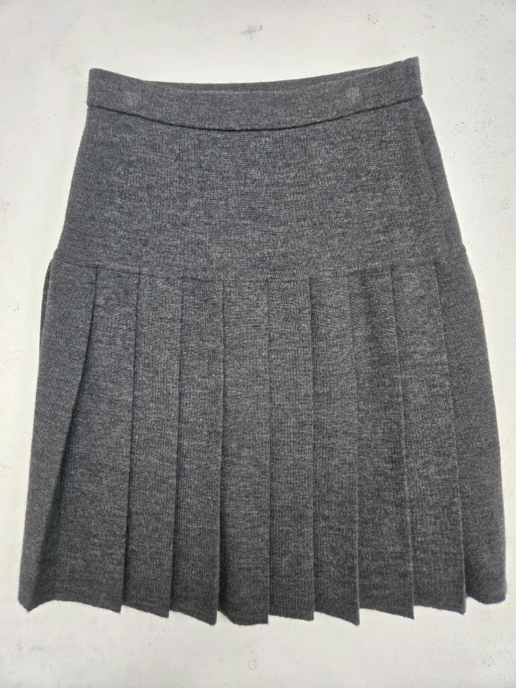 발렌시아가 회색 플리츠 미니스커트--1