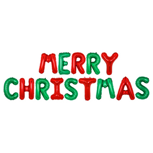 [크리스마스데코] MerryChristmas 풍선 가랜드 - 레드그린