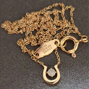 <정가 77만원> 스톤헨지 14k 러프 다이아 럭키유 목걸이 (4월 탄생석)