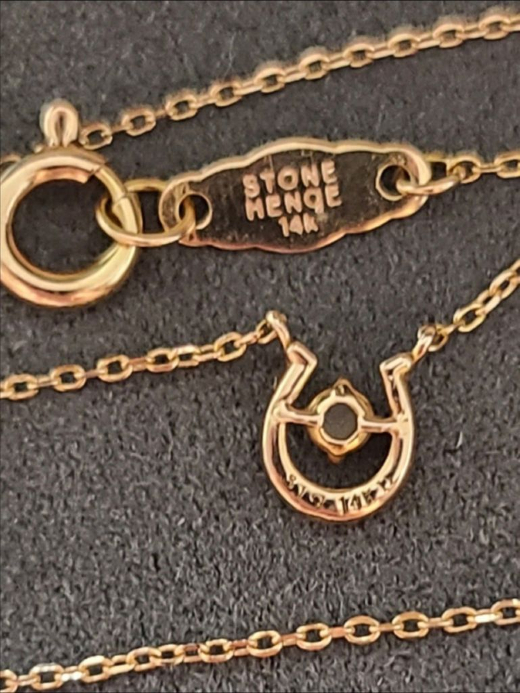 <정가 77만원> 스톤헨지 14k 러프 다이아 럭키유 목걸이 (4월 탄생석)--3