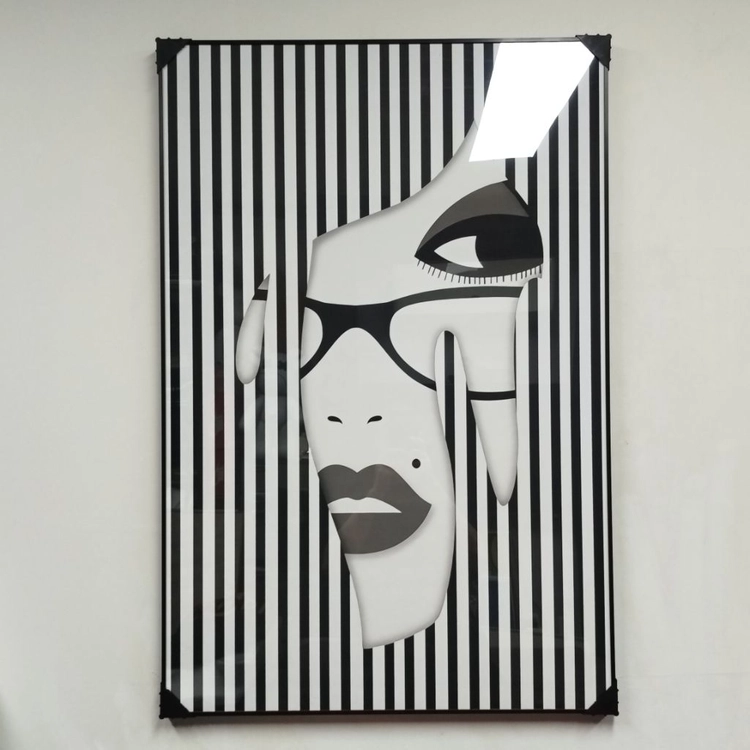 스트라이프 여인 안경 감성 그림액자 그림 액자 팝아트 명품그림 명품액자 이미지