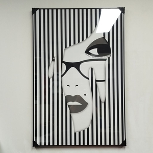 스트라이프 여인 안경 감성 그림액자 그림 액자 팝아트 명품그림 명품액자