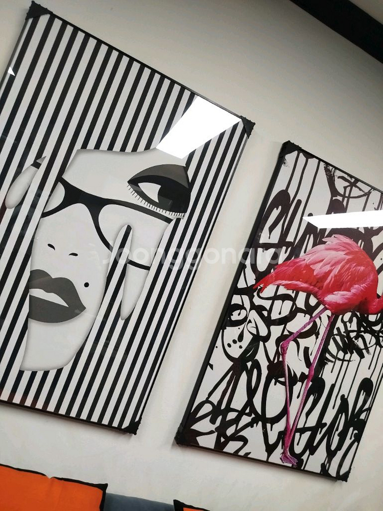 스트라이프 여인 안경 감성 그림액자 그림 액자 팝아트 명품그림 명품액자--4