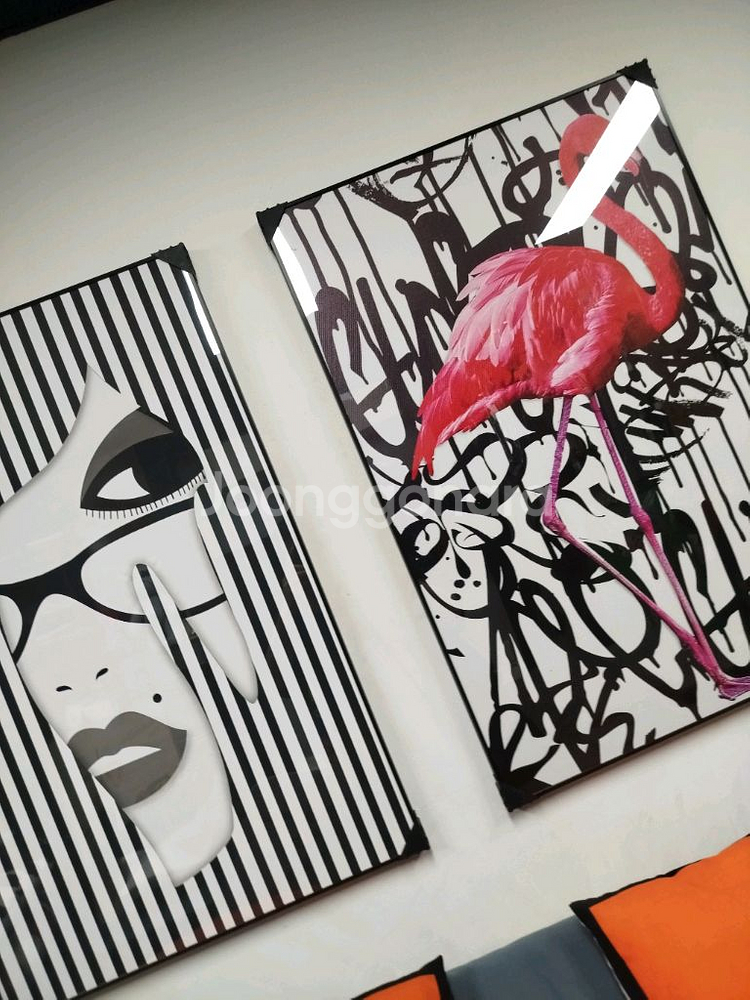 스트라이프 여인 안경 감성 그림액자 그림 액자 팝아트 명품그림 명품액자--6