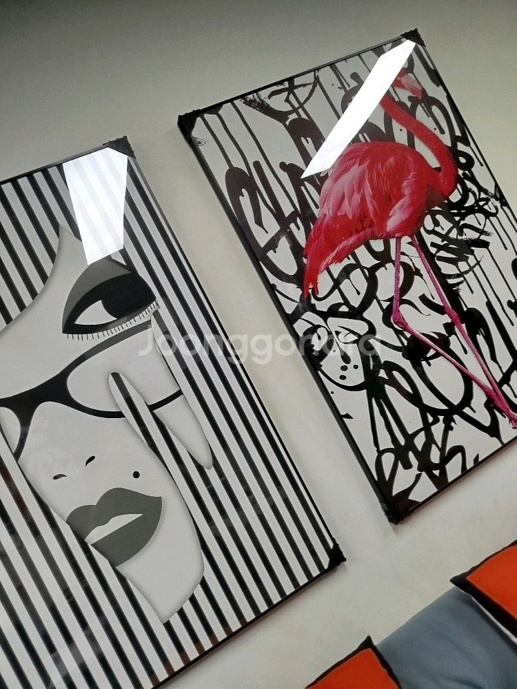 스트라이프 여인 안경 감성 그림액자 그림 액자 팝아트 명품그림 명품액자--7