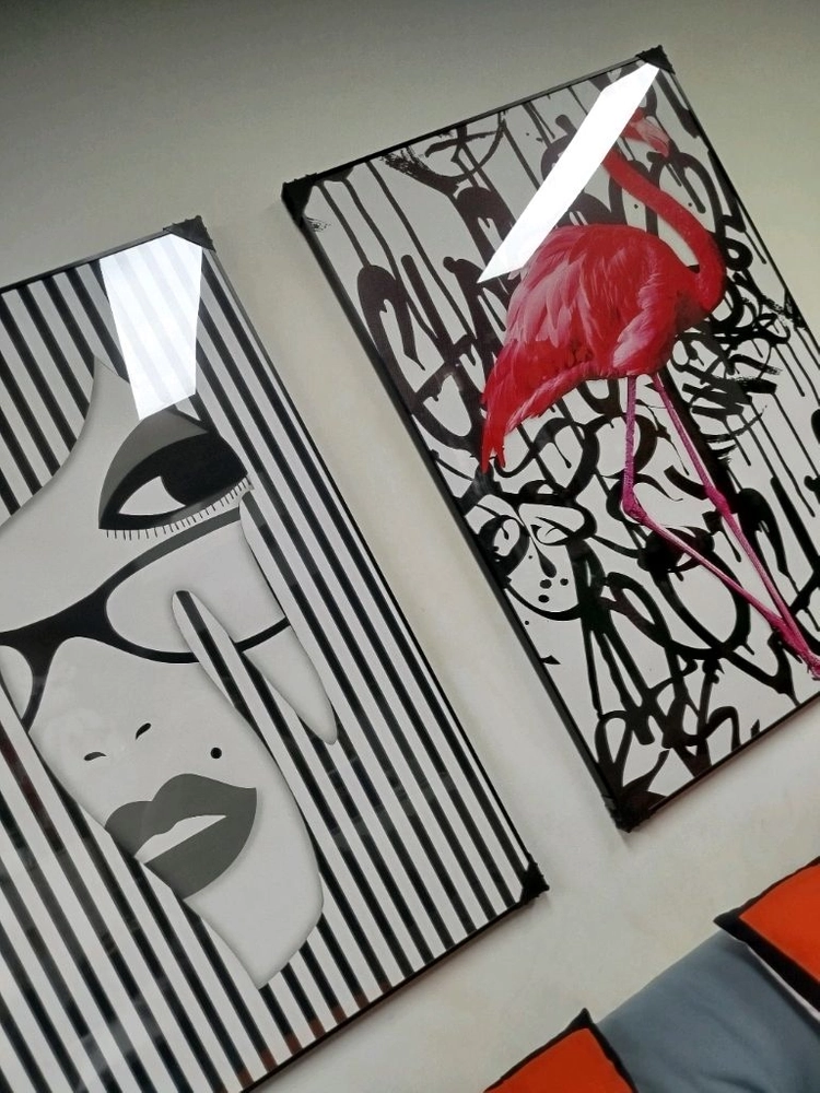 동물그림 새그림 플라밍고 홍학 그림액자 그림 액자 팝아트 명품그림 명품액자 이미지